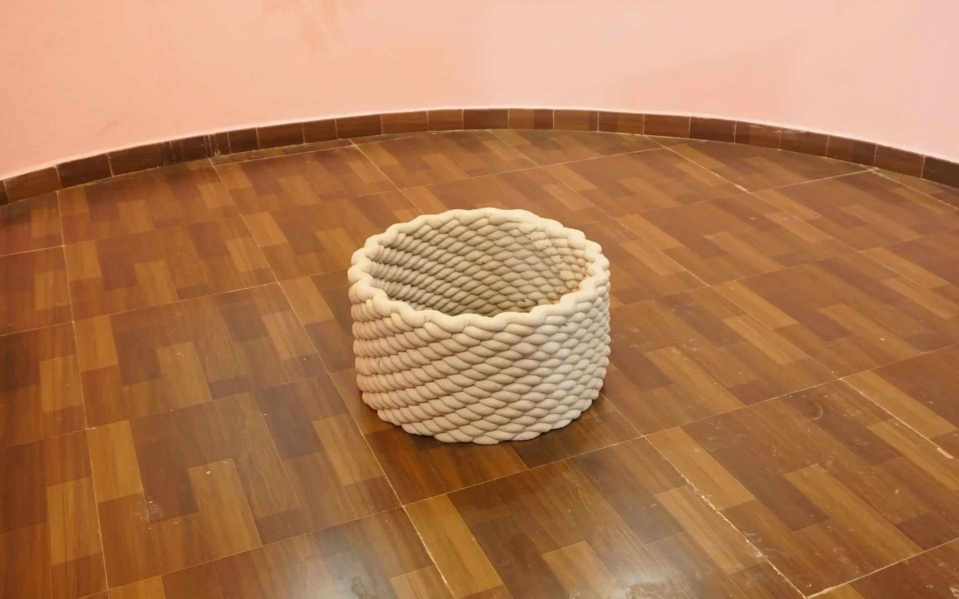Low Braided Concrete Planter