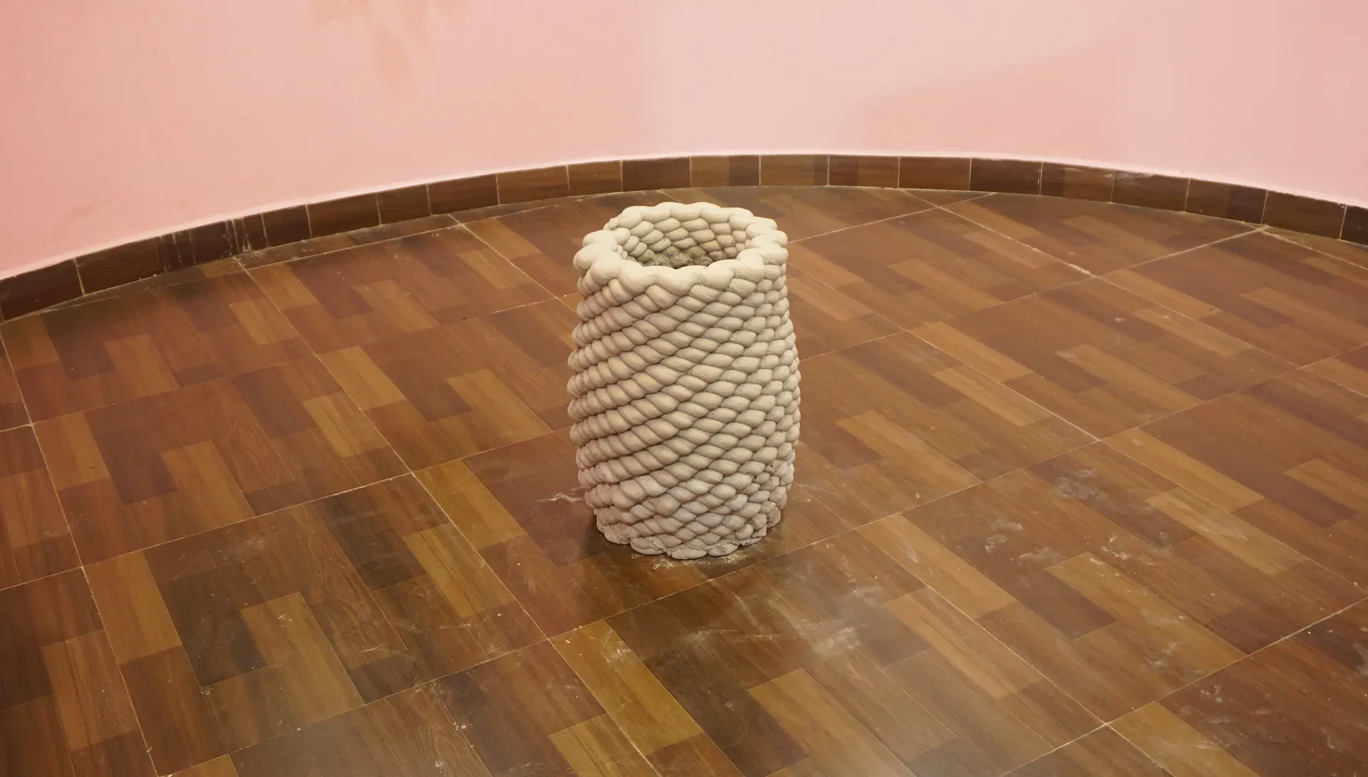 Tall Braided Concrete Planter